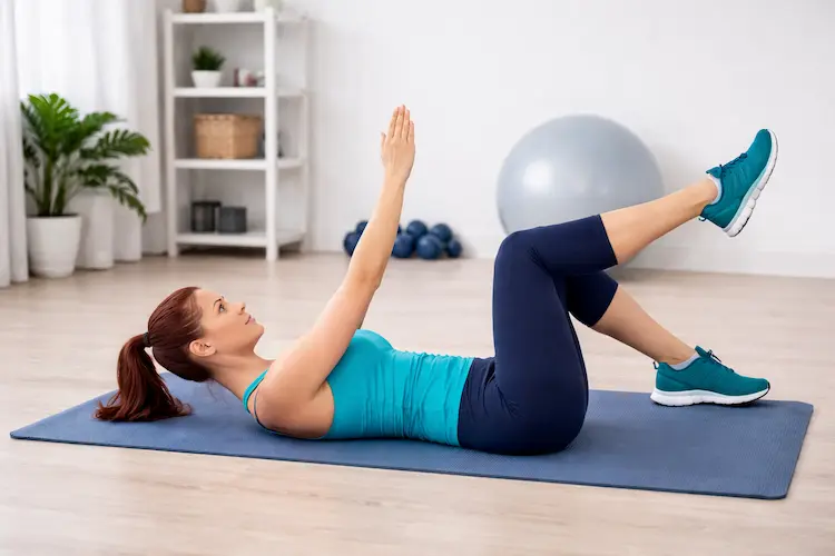 Dead bug exercise form - core stability