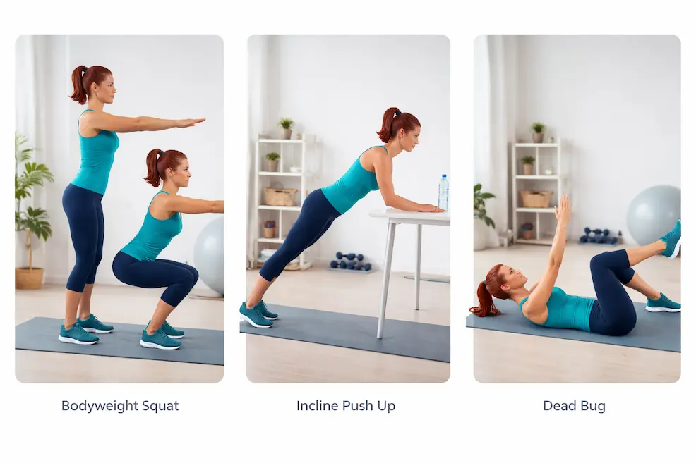 Bodyweight squat form - beginner start workout